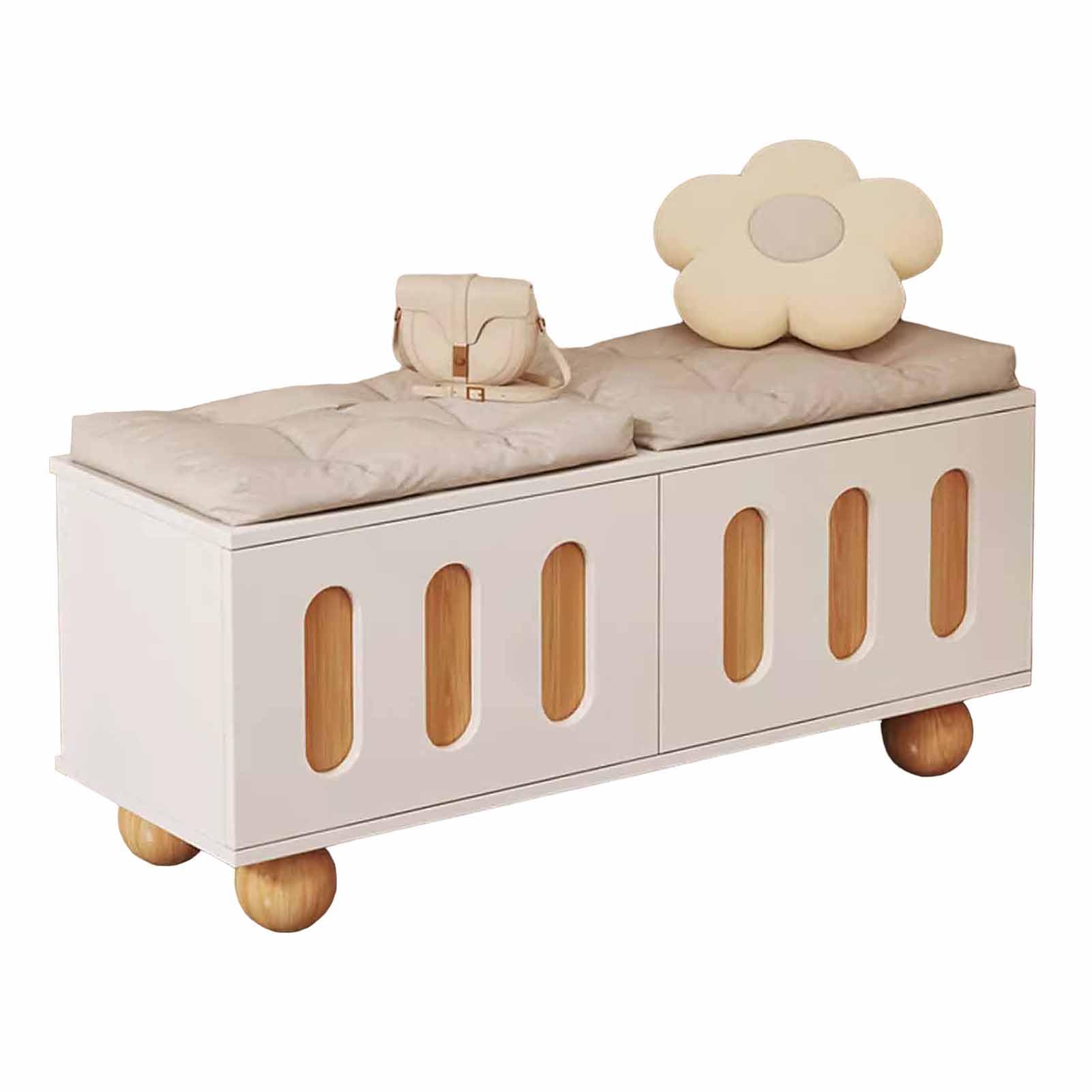 Banc à chaussures d'entrée double fonction avec assise rembourrée intégrée