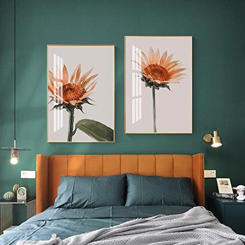 Affiche fleur de tournesol scandinave 70x100cm pour décoration murale moderne