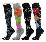 4 Pairs Dr. Motion Therapeutic Graduated Compression Women's Knee-hi Socks… (H)