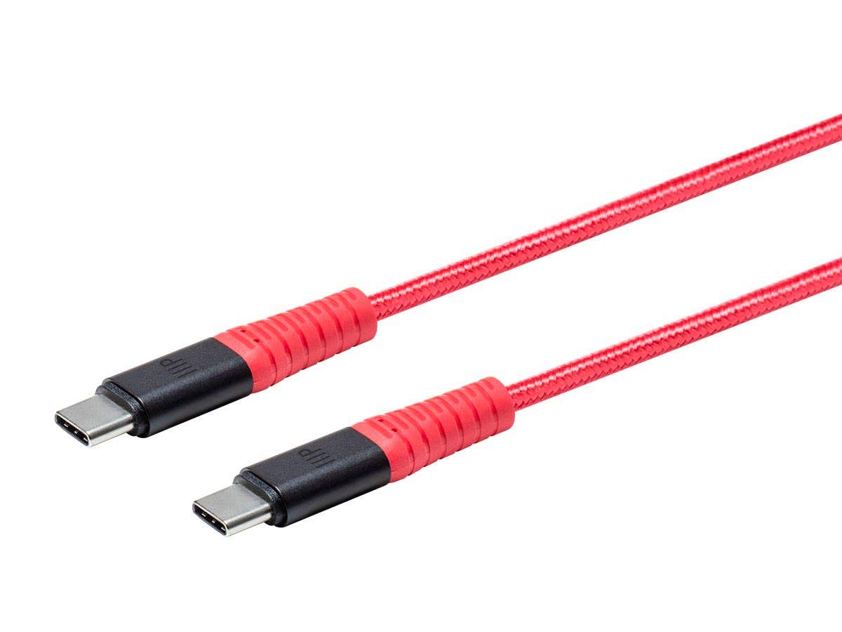 Monoprice AtlasFlex - Cavo USB 2.0 di tipo C per ricarica e sincronizzazione, 9,6 m, 3 m, rosso (confezione da 3) in Kevlar rinforzato in nylon intrecciato, resistente, 5A/100 W, per Samsung, iPad