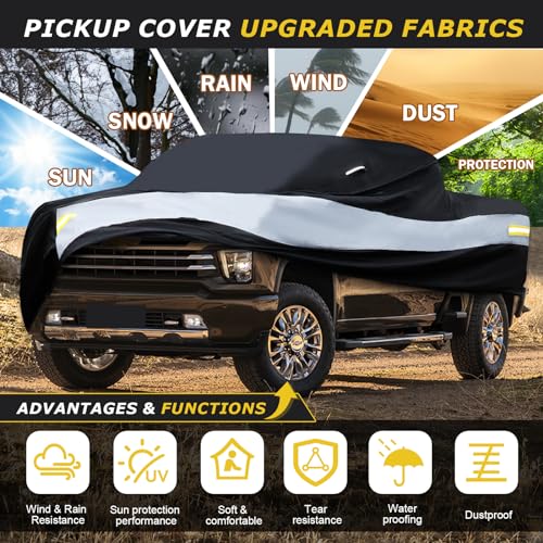Tirol Pickup Truck Cover -Waterproof All Weather UV-Proof Windproof Upgraded Multi-Layer Truck Covers Fit for Ford F150, Chevy Silverado, Dodge Ram 1500, Toyota Tundra, Tacoma (XL-243 in) by TIROL - Image 5