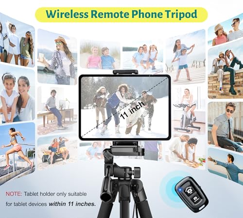 Image of JOILCAN Phone Tripod, 67 inch Camera Tripod Stand for iPhone iPad, Professional Aluminum Travel Tripods with Wireless Remote and Carry Bag for Cellphone Photo Video Recording Vlog
