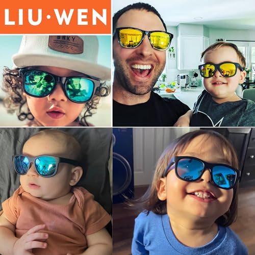 LIU·WEN Cute Polarized Baby Sunglasses with Strap - Flexible Frame for Toddler Newborn Infant 0-24 Months2