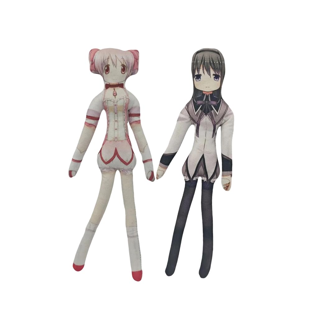 Jilijia 2PCS KanameMadoka Plush Anime Kaname Madoka//Akemi Homura Soft Stuffed Twistable Pillow 28CM Cartoon Cushion Pillow for Sofa Decoration Gifts for Fans