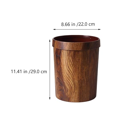 Miniatura 6 de Alipis Cubo de basura de madera con parte superior abierta, cubo de basura retro, contenedor de basura para cocina, oficina, hogar, baño, debajo del