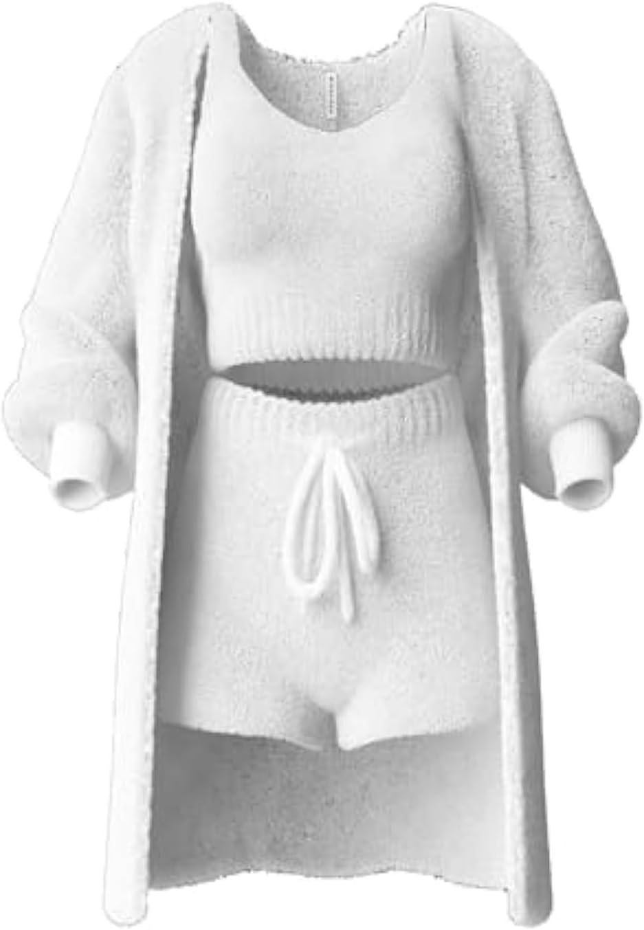 Cozy Knit Knitted Piece Loungewear Set Womens Knit Set 3-Piece - Main Image