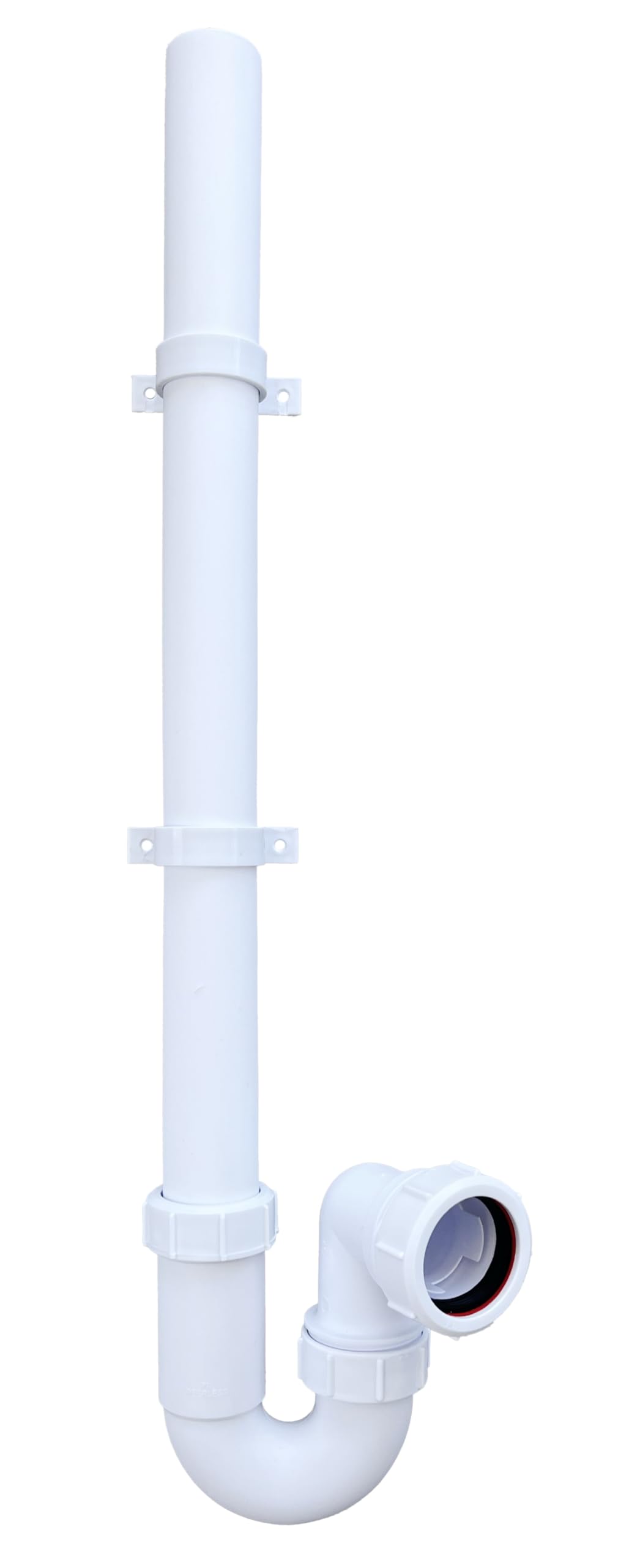 Plumbez White Multi-Fit 40Mm 1.1/2" Standpipe Trap With Washing Machine Pipe, 75Mm Seal, Multifit Outlet - Ideal Washing Machine Waste Pipe Connector & Drainage Solution Bs En 274-1:2002 Compliant