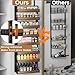 POKIPO 8 Tier Over The Door Pantry Organizer, 2 IN 1 Wall Mount or Hanging Spice Rack Seasoning Shelves with Adjustable Basket, Back of Door Organizer and Storage for Kitchen Cabinet and Room Closet