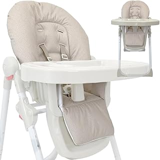 My Babiie MBHC8 Premium Highchair Seat Cover Only with 5-Point Harness - Padded PVC Seat Cover, Easy Clean, Seat Cushion Compatible with My Babiie MBHC8 - Oatmeal Herringbone