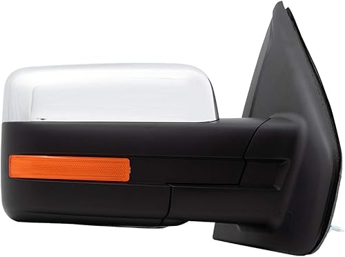 Miniatura 2 de Brock Aftermarket - Espejo retrovisor derecho derecho cromado con señal de calor, reflector, plegable, manual, compatible con Ford F-150 2009-2014