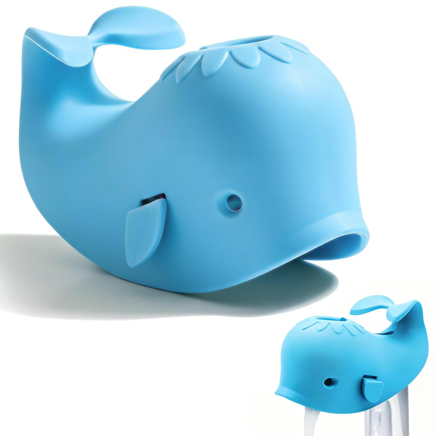 Allungamento rubinetto per bambini, a forma di balena per bambini, in silicone, protezione per rubinetto, per neonati, bambini e bambini, balena, blu