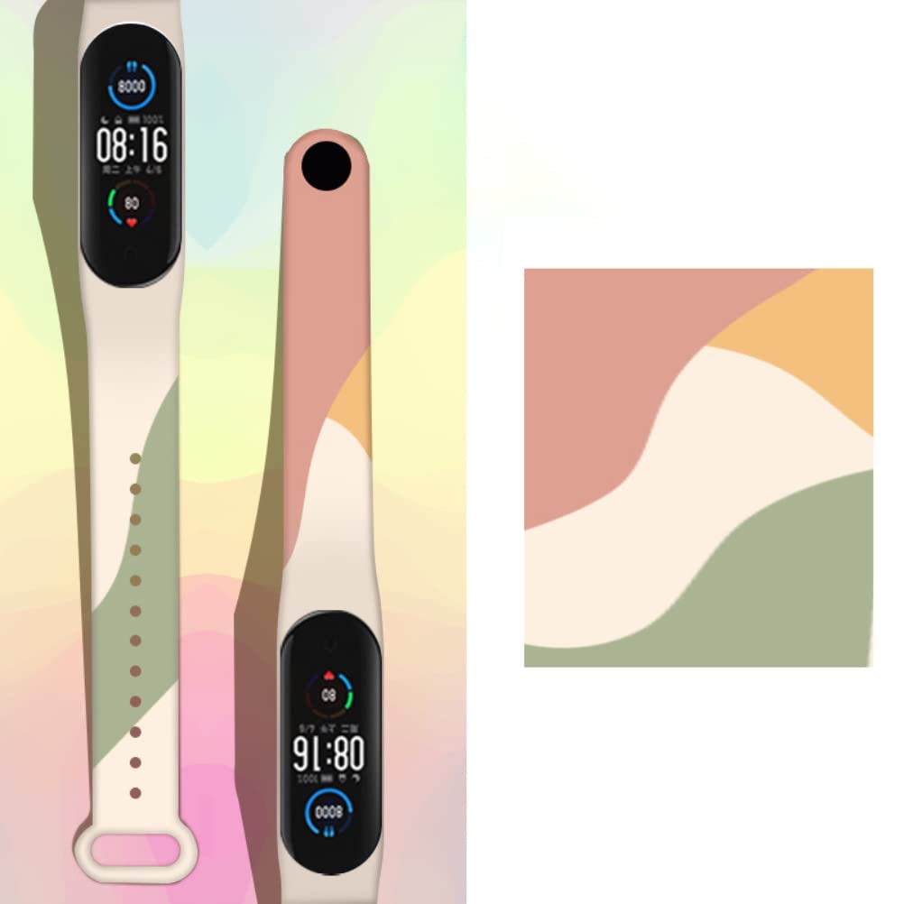 Rvtkak Colorful Straps,Compatible for Xiaomi Mi Bands 3/4/5/6,Soft TPU Wrist Strap,Replacement Wristbands
