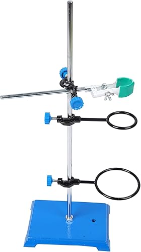 TOPINCN Laboratory Iron Stand Ring Cross Clamp Square Seat Bracket Metal Set Metalware Flask Clamp Iron Plastic Stainless Steel Iron Ring Lab