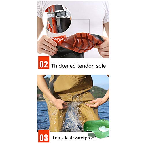 Vissende Borst steltlopers Borst steltlopers Vissende steltlopers voor mannen en vrouwen Waterdicht Nylon/PVC Boot Voet Jacht steltlopers met laarzen Vissende Obers Lichtgewicht steltlopers Jacht Bo - Image 6