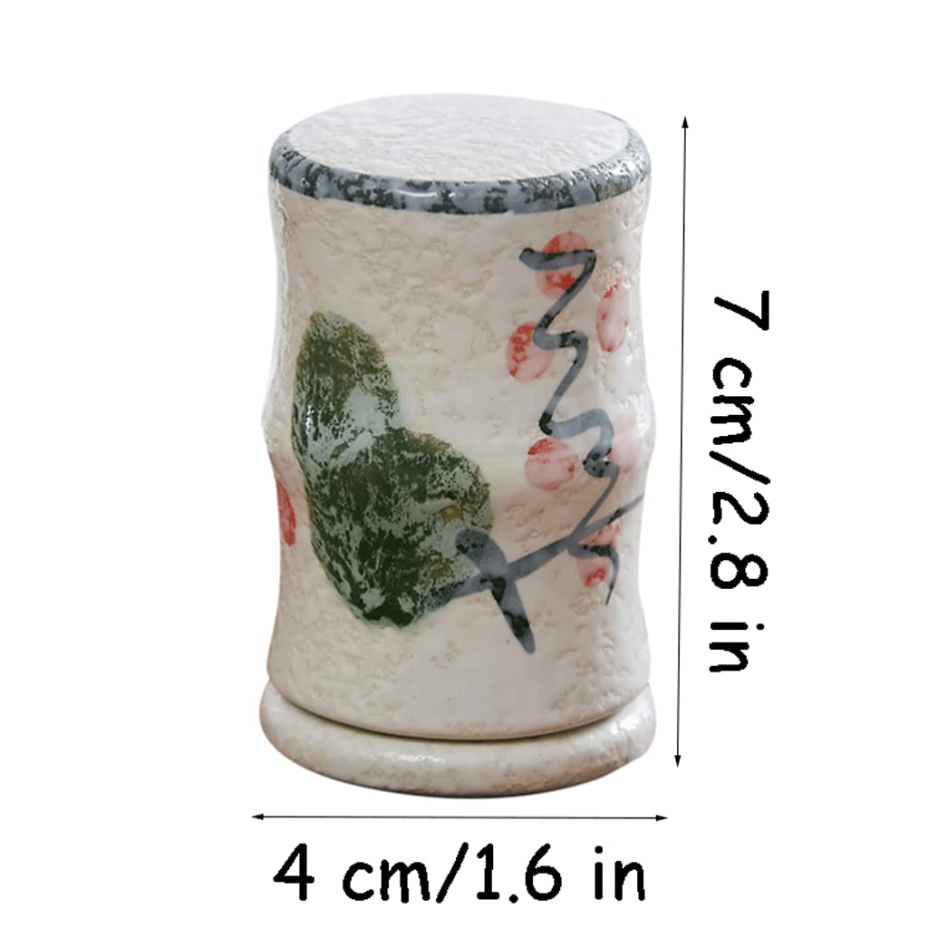 MRKU Dispensador de Palillos de Dientes, Caja para Palillos de Dientes, Soporte de cerámica de Moda con Tapa, Recipiente Chino novedoso y Elegante.