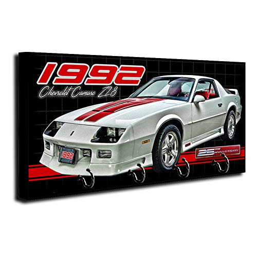 Brotherhood 1992 25th Anniversary Compatible with Camaro Z28 Design Key Holder Organizer Wall Mount Rack for Holders The Home Keys Ring Decorative Hangers Decor Hook Hanger
