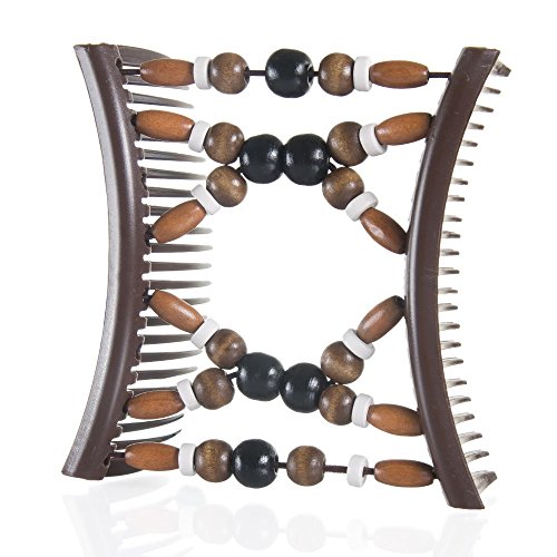 HairZing Tribal Essential Plastic, Perfect for Easy Ponytails, UpDos and Twists, Brown, Large