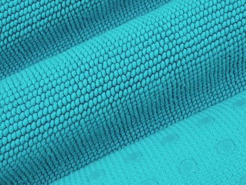 Image of Cotton Paradise 100% Cotton Turkish Bathmat Rug, Soft Absorbent Quick Dry Non Slip, 20x34 Bathmat Rug, Turquoise