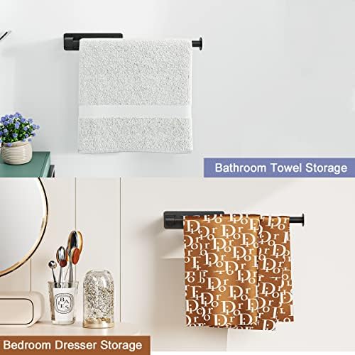 ESOW Paper Towel Holder Under Cabinet, 13 Inch Paper Towel Roll Rack for Kitchen & Bathroom, Self-Adhesive or Drilling Wall Mounted, Stainless Steel 304 Matte Black Finish