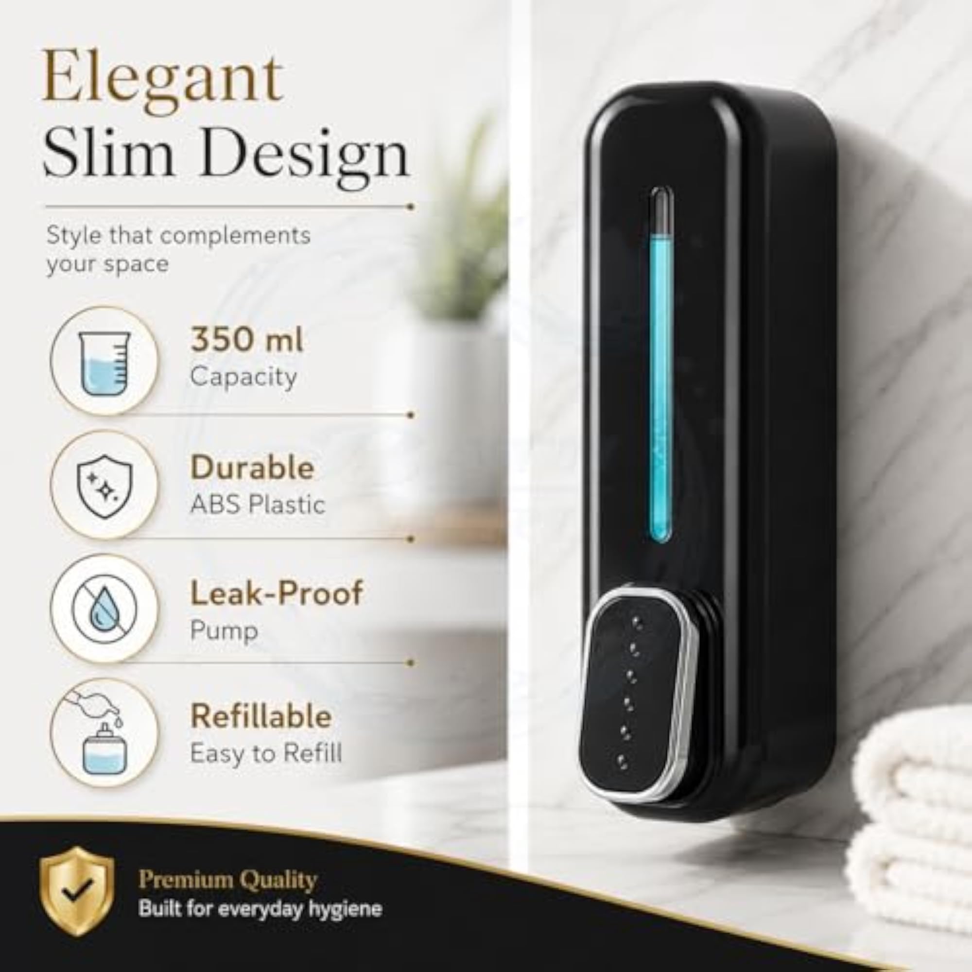 Wall Mounted Liquid Soap Dispenser, 350ml
