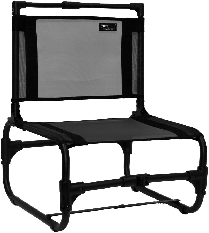 TravelChair Larry Chair Aluminum- 169A, Low Seating, Portable Chair for Outdoor Adventures, Quick Drying Mesh Fabric, Lightweight Folding Chair with Carry Bag