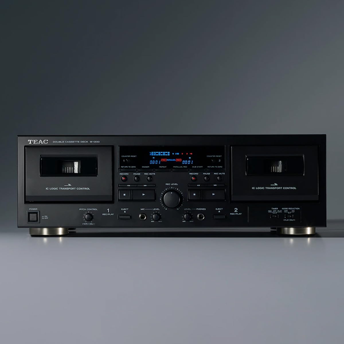 TEAC W-1200B - Doppia cassetta con registratore con controllo del passo USB, karaoke-mic-in e telecomando