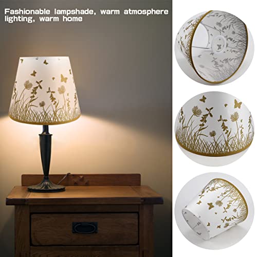 Anronch E27 Screw Lampshade, Simple Flower Pattern Lampshade - Drum Lamp Shade Hardback Lamp Shade For Table Lamps Replacement, Lampshade Accessories For Table Chandelier Wall Lamp Living Room #TOP4