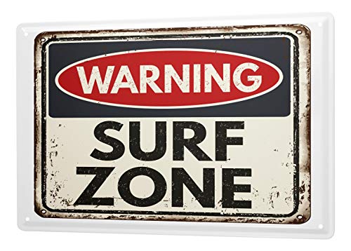 Cartel Letrero de Chapa Deportes Surf zone