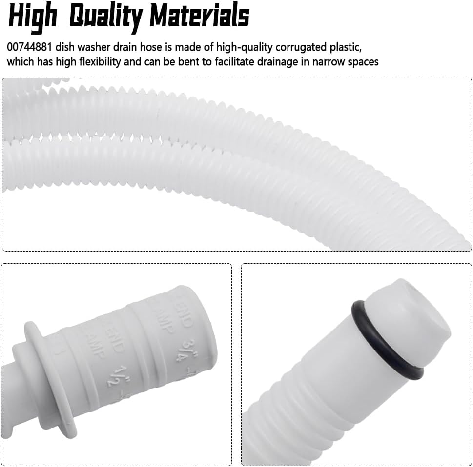Dishwasher Drain Hose 744881 00744881 SHS843AF5N SHE53T52UC PS8737004 | Dishwasher Drain Hose for SHS843AF5N SHE53T52UC Series