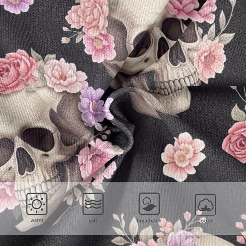 CHIFIGNO Underwear for Boys Funny Skull Flower Black Cotton Boys Briefs Printed Soft Brief Underwear3