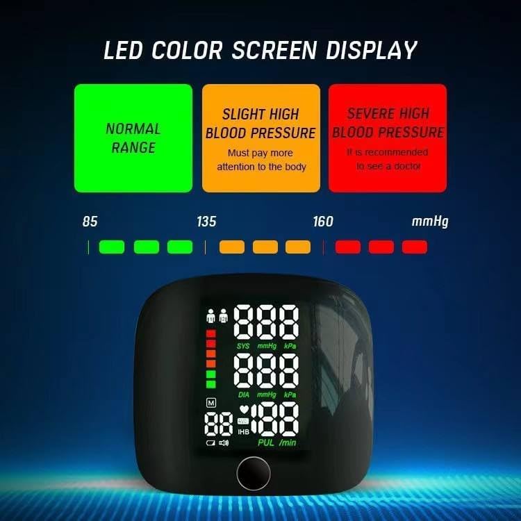 Image of Wrist Blood Pressure Monitor with 1-Year Warranty | Digital BP Machine with Voice Support | Blood Pressure Machine Rechargeable Type-C | HD LED Display | One-Touch Operation | Clinically Accurate | 2 User Memory | Irregular Heartbeat Detection | Portable BP Monitor for Home Use