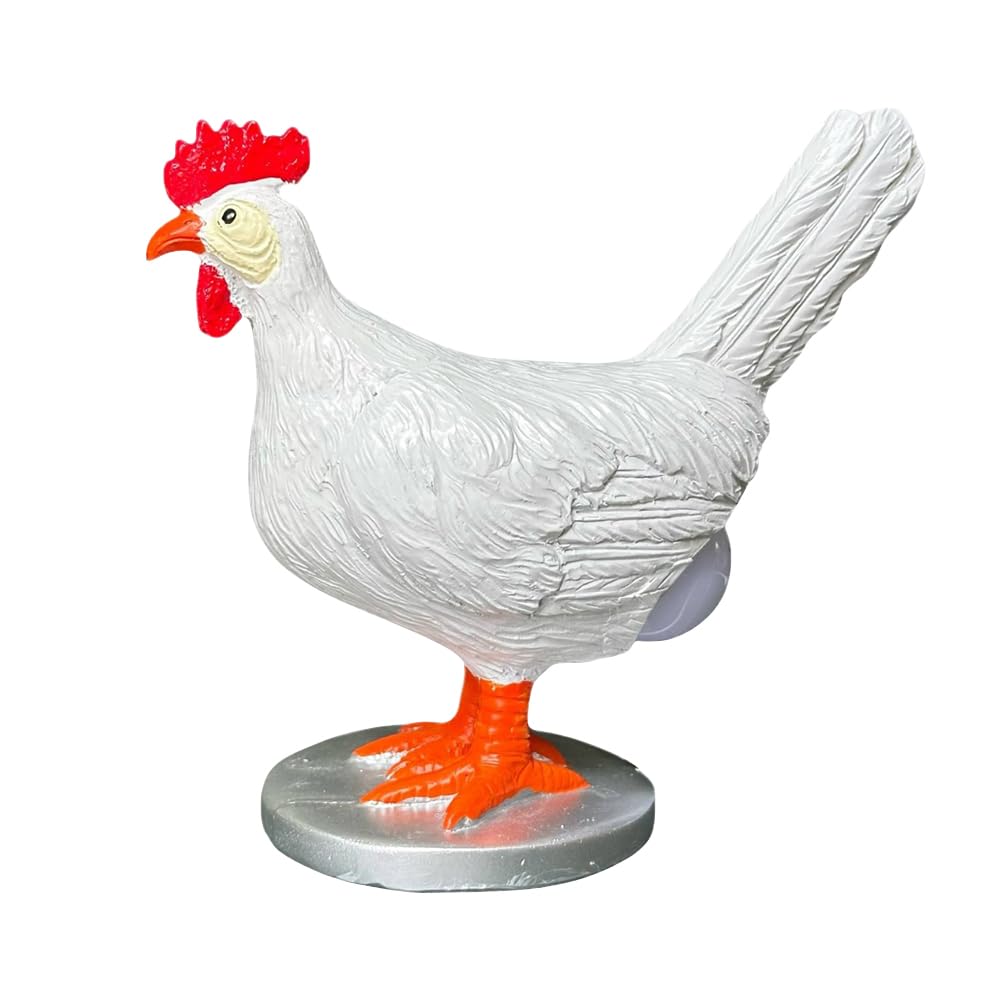 Qukaim Lampada a forma di uovo di gallina in resina 3D a forma di uovo di gallina, divertente lampada da tavolo decorativa in resina realistica per camera da letto