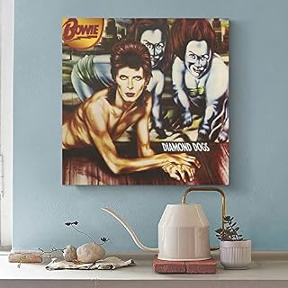 David Bowie Poster sur toile Motif chiens en diamant 70 x 70 cm - Les Beatles, Paul McCartney, John Lennon, RIngo Starr, George Harrison David Bowie Poster sur toile Motif chiens en diamant 70 x 70 cm – Image 5