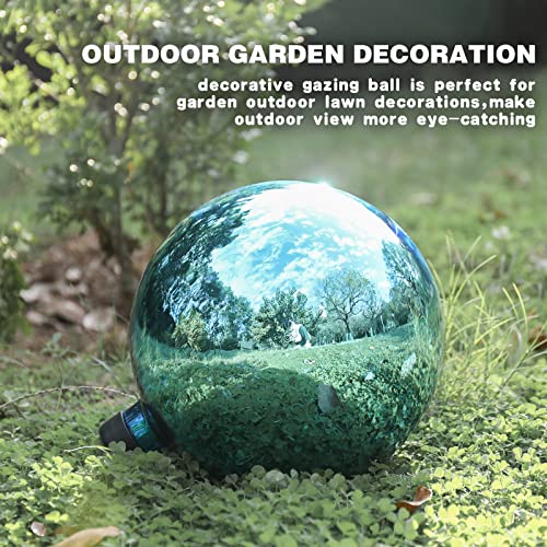 Vcuteka Gazing Ball, Glass Mirror Polished Hollow Ball Reflective Garden Sphere, Gazing Globe For Home Garden Lawn Outdoor Ornament Yard Decorative 10-Inch, Blue #TOP2