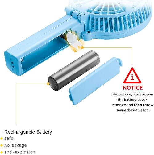 Vista 66 de Mini ventilador de mano EasyAcc USB, ventilador de escritorio pequeño personal portátil ventilador de mesa con ventilador eléctrico plegable