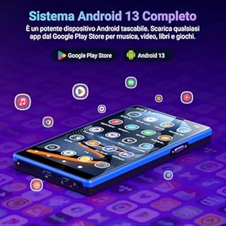MECHEN 160GB Lettore MP3 con Spotify, 5 Pollici Lettore MP4 Android Bluetooth Wi-Fi, Controllo Parentale, Radio FM, Compatibile con Amazon Music Deezer Audible (X52)