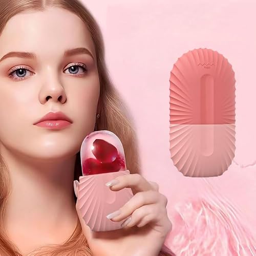 Ice Roller for Face and Eye, Facial Beauty Skin Care Tools, Face & Eye Puffiness Relief, Reusable Facial Ice Mold (Pink)