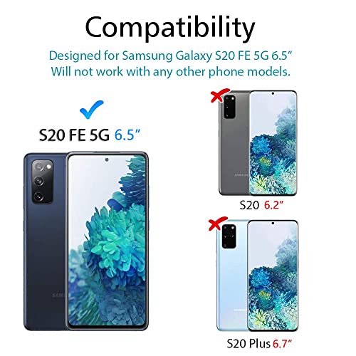 [2+2 Pack] Mp-Mall 2 Pack Tempered Glass Screen Protector + 2 Pack Camera Lens Protector Designed For Samsung Galaxy S20 Fe 5G 6.5-Inch [Not Fit For Galaxy S20] Bubble Free - Support Fingerprint Unlock #TOP1