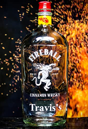 Fireball Cinnamon Whisky Personalized Engraved EMPTY Bottle/Decanter (Compatible replacement for Fireball bottle)