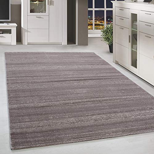 HomebyHome Teppich Wohnzimmer 80x150 cm Läufer Flurteppich Küche Beige Moderne Einfarbig Meliert...