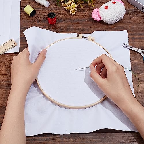 BENECREAT 10 Pieces White Cotton Embroidery Fabric - Image 3
