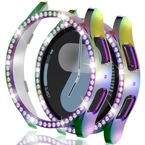 Generic Bling Cover for Samsung Galaxy Watch 7 44mm, Big Shiny Diamonds Bumper, Premium Colorful Glitter Case, No Screen Protector