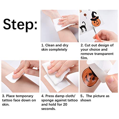 Temporary Tattoos for Kids, 150 Pack Temporary Halloween Tattoos,Including Glow in The Dark Children Tattoos Halloween,2(Glow in The Dark)+8(Normal) Safe Makeup for Kids