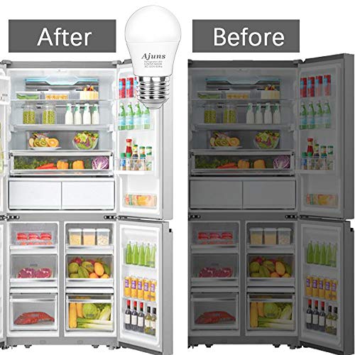 LED Refrigerator Light Bulb, 40W Equivalent 120V A15 Fridge Freezer Waterproof Light Bulb, Used for Home Lighting Such as Freezer, Kitchen, Bathroom, etc. Non-dimmable E26 5W White 5000K 2Pack