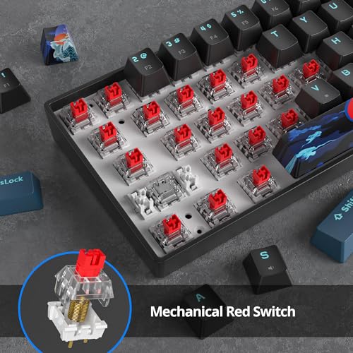 Image of 60 Percent Gaming Keyboard Mechanical with Linear Red Switch, 65% Wired Ultra-Compact Mini Keyboard Rainbow with PBT Keycaps for Ps4 /Ps5 /Xbox