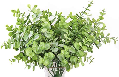 GreenCallow Artificial Farmhouse Eucalyptus (Pack of 3),Artificial Farmhouse Greenery Stems Fake Plants Foliage for Farmhouse,Home,Garden,Office,Patio,Wedding and Indoor Outdoor Decoration(Green)