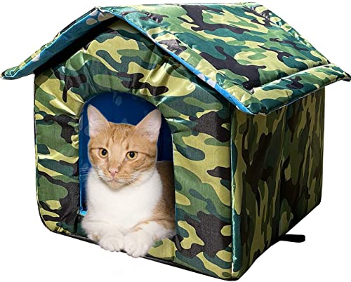 LONGXING Pet House Waterproof Padded cat Litter Wild Puppies and Kitten shelter Winter Warm Stray cat shelter Collapsible Dog Tent pet Bed Rainproof (S)
