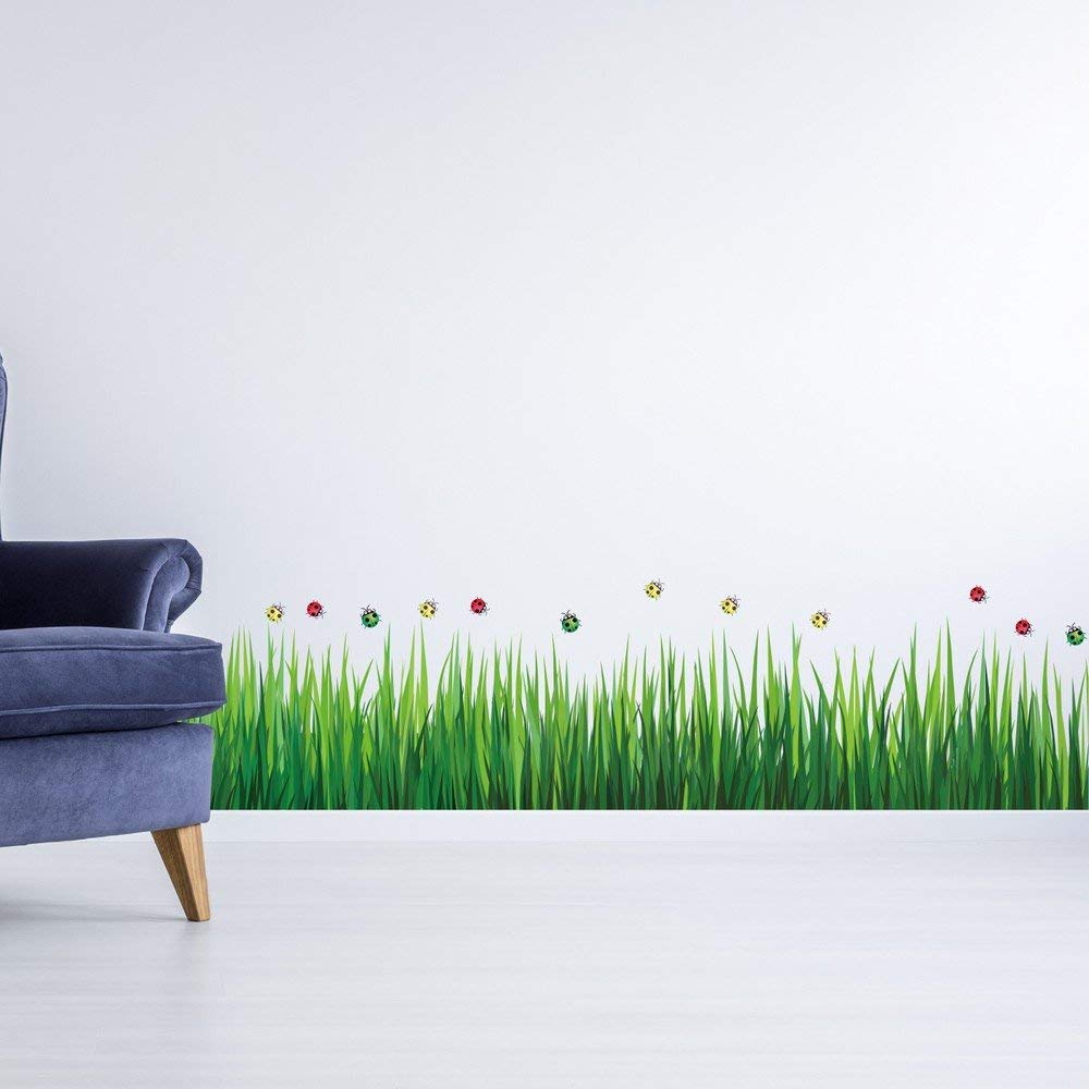 Akki World Green Grass with Flower Wall Sticker for Bedroom Living Room Office Room Kids Room (Size - 40Cm X 140 Cm) (B0BGY4N5CB) Amazon Price History, Amazon Price Tracker