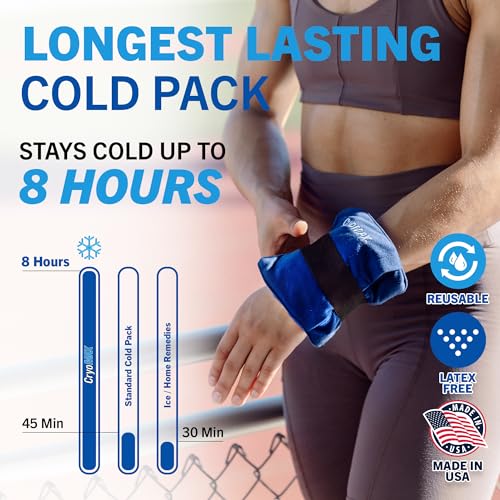 Image of CryoMAX Cold Pack, Reusable, 8 Hour Cold Therapy Ice Pack, Small, 6 inchx 6 inch (Pack of 2)