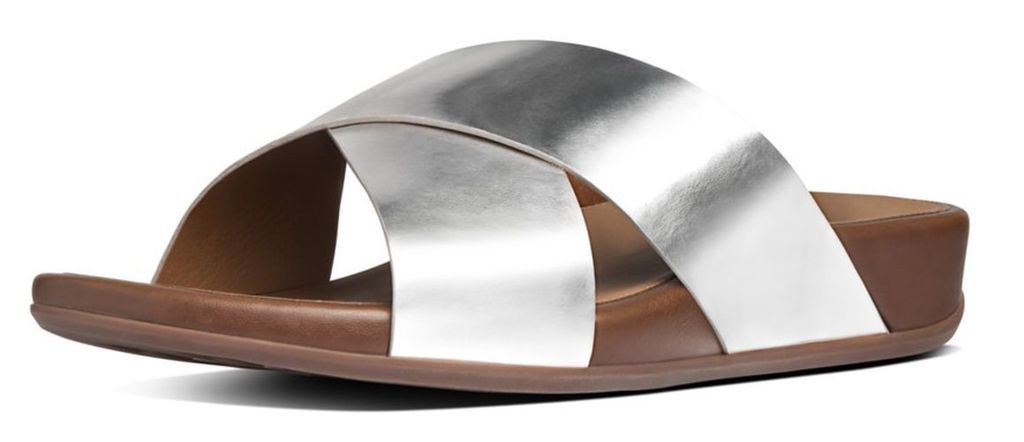 FitFlop Women's Aix Leather Slide Sandals dress Sandal